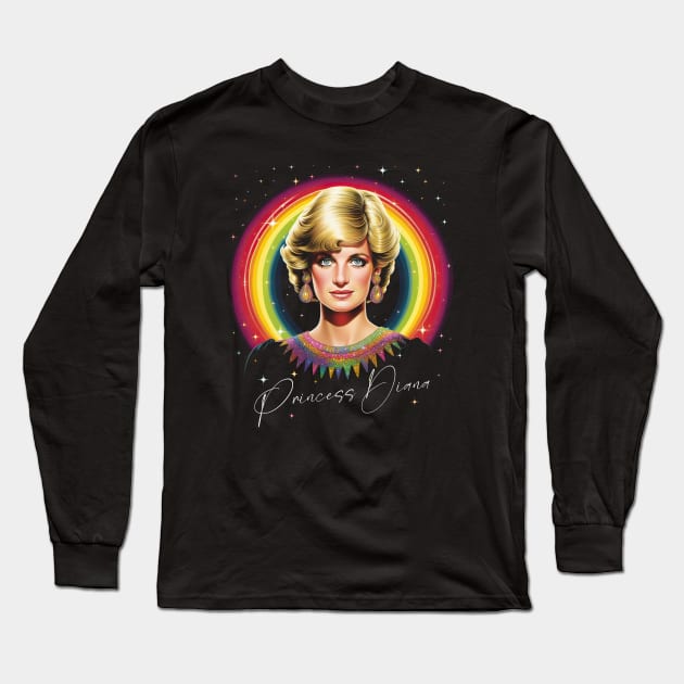 Princess Diana 90s Aesthetic Long Sleeve T-Shirt by DankFutura